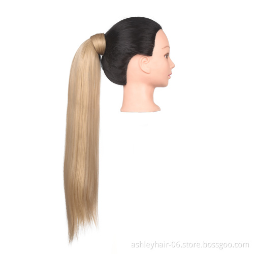 Julianna hair 26" wrap around ponytail yaki heat resistant kinky with base long full body synthetic braid wrap around ponytail